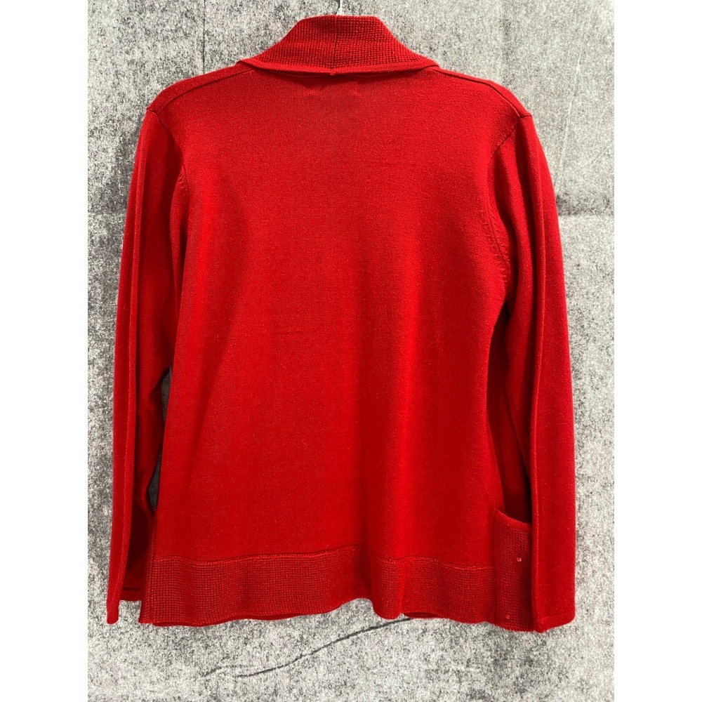 Jenny Red Knit Twinset Sequin Cardigan Shell Set Holiday‎ Party Sweater Small - Picture 6 of 10